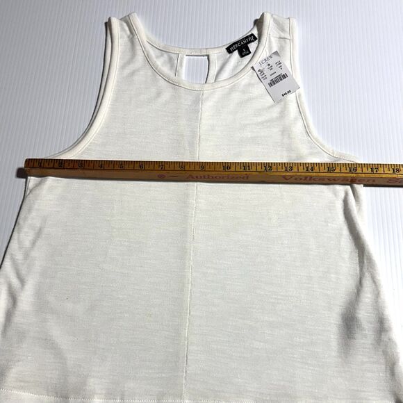 J Crew Drapey Tank Top Silky Hem Ivory Sleeveless Summer Blouse Solid Size S NWT - Picture 7 of 9